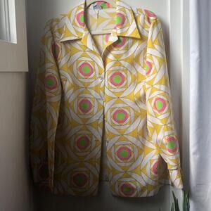 60s PYKETTES KALEIDOSCOPE STAINED GLASS BLOUSE